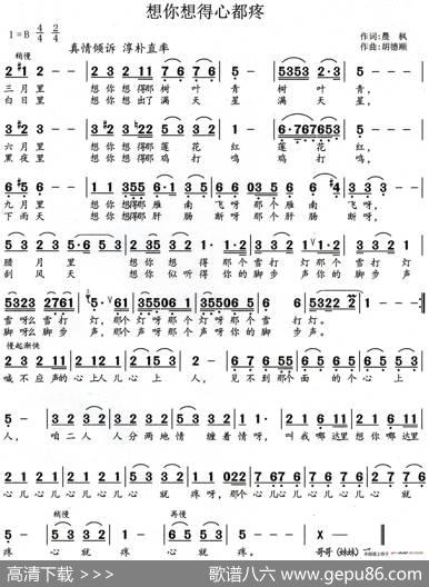 想你想得心都疼 - 晨枫|胡德顺