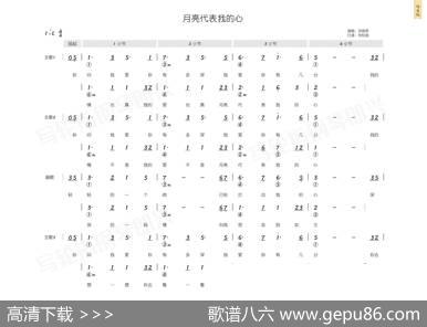 月亮代表我的心（简和谱） - 孙仪|翁清溪