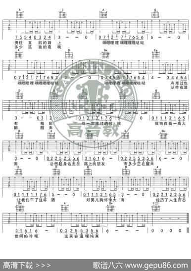 《曾经的你》吉他谱D调精华版许巍高音教编配