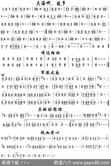 葫芦丝-练习曲02（歌曲5首）