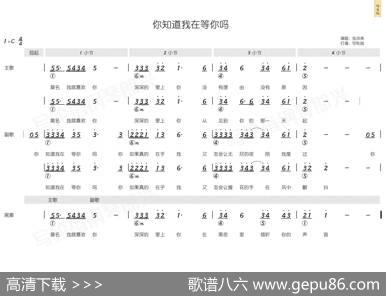 你知道我在等你吗（简和谱） - 张洪量|张洪量