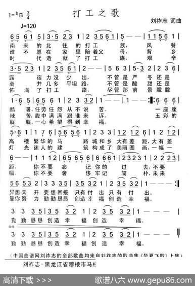 打工之歌（刘祚志词曲） - 刘衍鹏|刘祚志