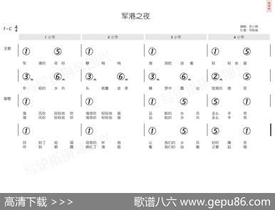 军港之夜（简和谱） - 马金星|刘诗召