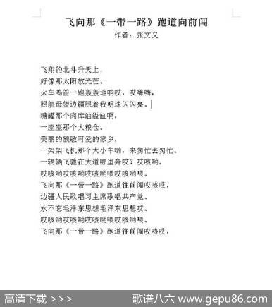 飞向那《一带一路》跑道向前闯 - 张文义