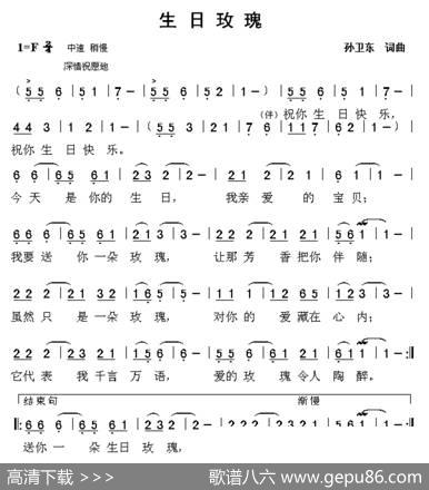 生日玫瑰（孙卫东词曲） - 孙卫东|孙卫东