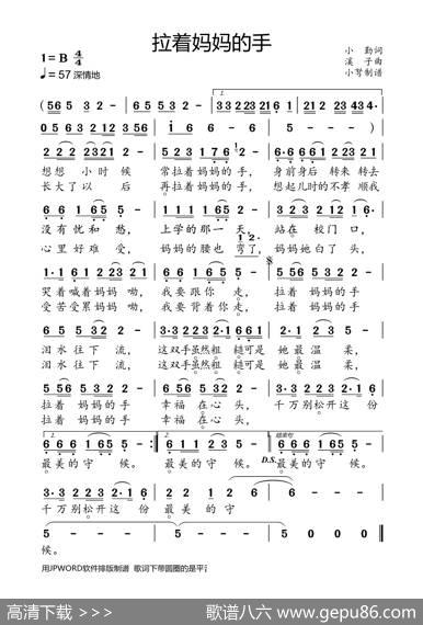 拉着妈妈的手（大字正音） - 小勤|溪之