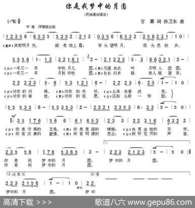 你是我梦中的月圆（甘霖词孙卫东曲） - 甘霖|孙卫东