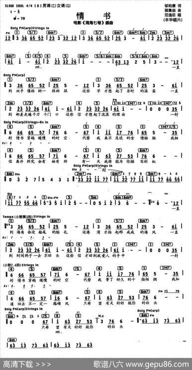 情书（电影《海角七号》插曲、编配乐谱） - 邬裕康|骆集益