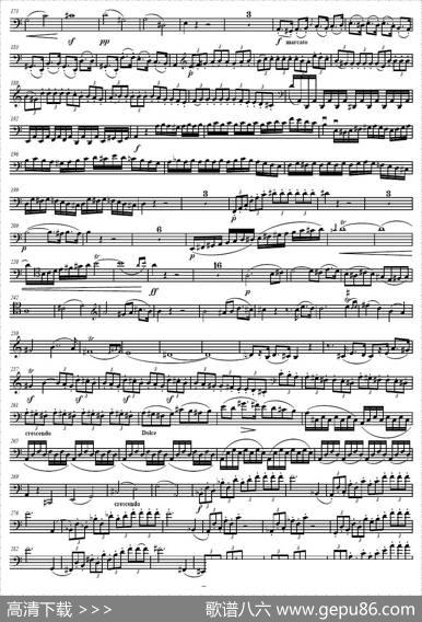 贝多芬C大调三重协奏曲第一乐章作品56（大提琴分谱）
