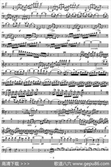 贝多芬C大调三重协奏曲第一乐章作品56（大提琴分谱）