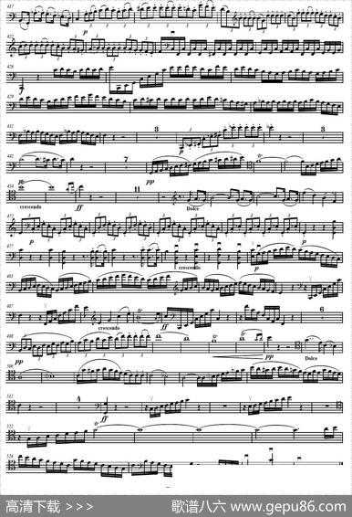 贝多芬C大调三重协奏曲第一乐章作品56（大提琴分谱）