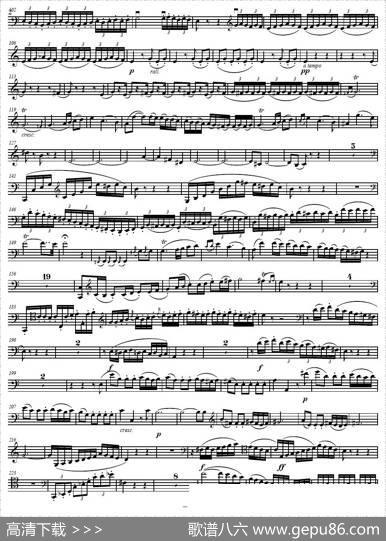 贝多芬C大调三重协奏曲第三乐章作品56（大提琴分谱）