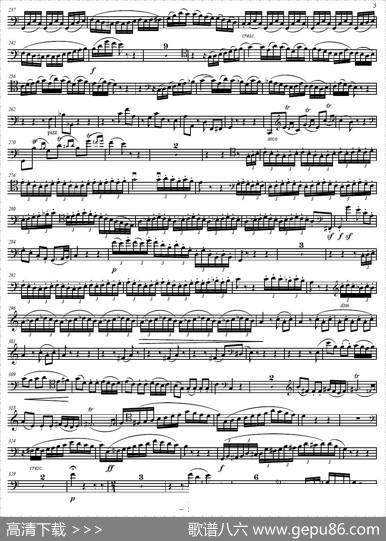 贝多芬C大调三重协奏曲第三乐章作品56（大提琴分谱）