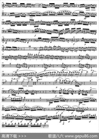 贝多芬C大调三重协奏曲第三乐章作品56（大提琴分谱）