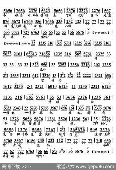 钓金龟·叫张义我的儿啊听娘教训（京胡伴奏谱） - 暂无|恒流星制谱
