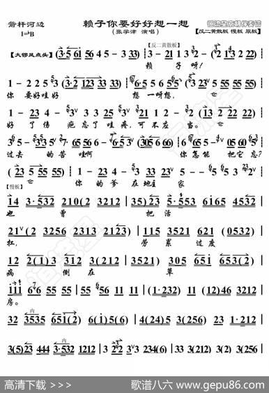 箭杆河边·赖子你要好好想一想（京胡伴奏谱） - 暂无|恒流星制谱
