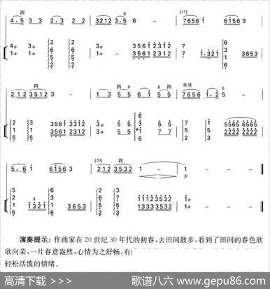 田园春色（扬琴伴奏谱）
