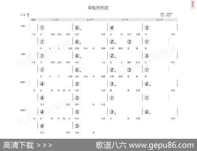 彩虹的约定（简和谱） - 小兵&陈瑞桢|曾世诗