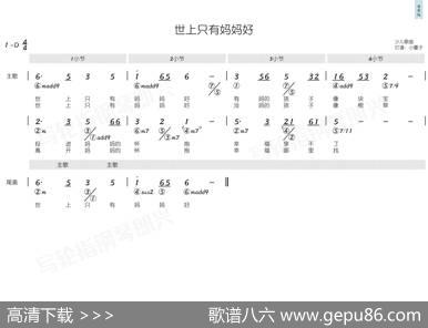 世上只有妈妈好（简和谱） - 李隽青&蔡振南|刘宏远&林国雄