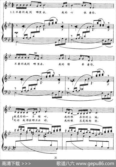 绿叶对根的情意（刘聪配伴奏版、正谱） - 王健|谷建芬