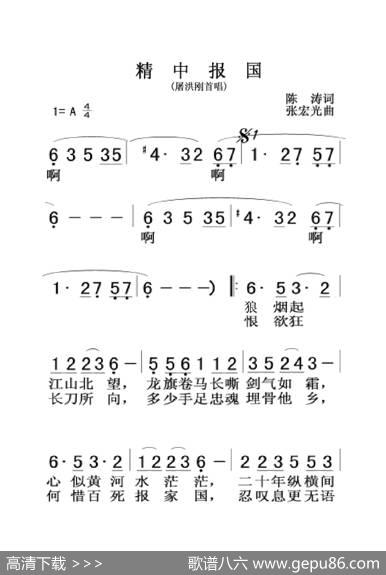 精忠报国（大字老人适用） - 陈涛|张宏光