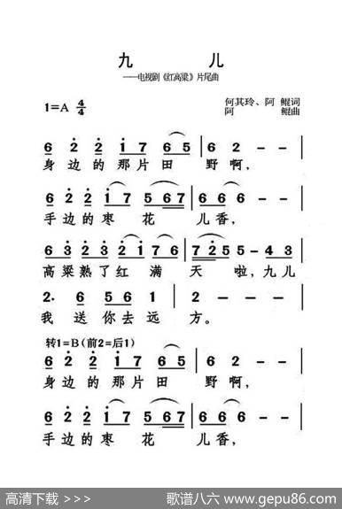 九儿（大字老人适用） - 何其玲、阿鲲|阿鲲
