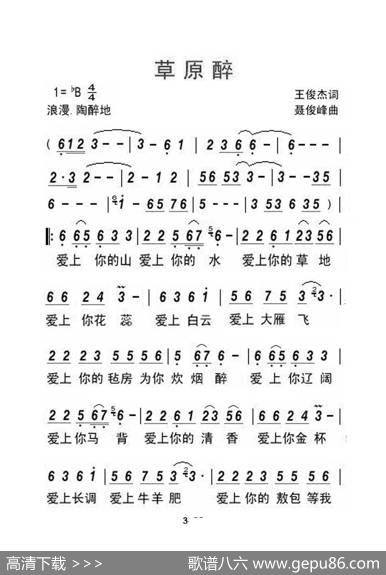 草原醉（大字老人适用） - 王俊杰|聂俊峰