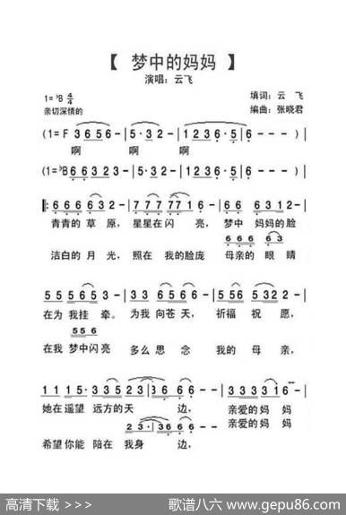 梦中的妈妈（大字老人适用） - 云飞|张晓君
