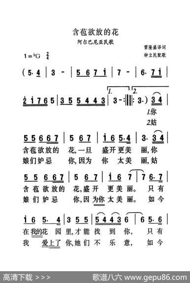 含苞欲放的花（大字老人适用） - 雷隆盛|钟立民