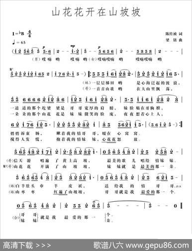 山花花开在山坡坡（陈传祯词，梁铭曲，演唱：符宣华永芳） - 陈传祯|梁铭