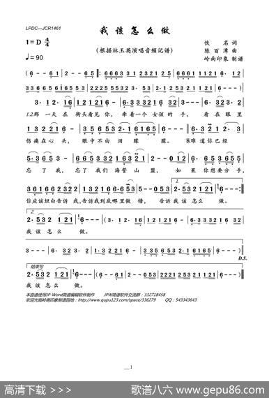 我该怎么做（林玉英演唱版） - 佚名|陈百潭