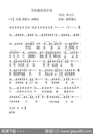 不知爱你该不该（酷哥曲） - 李大江|酷哥繁心