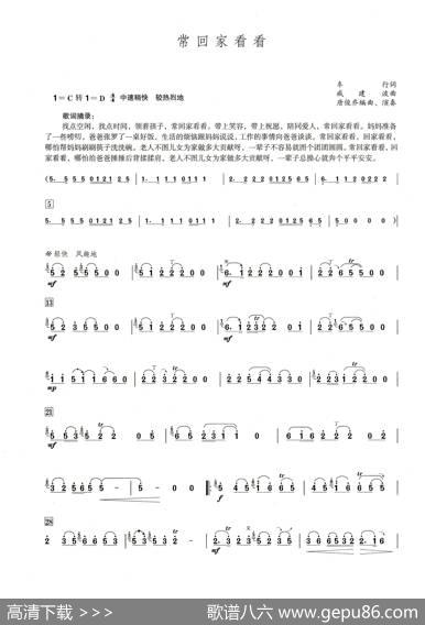 常回家看看（笛子演奏提示版）