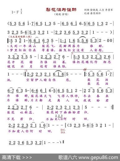 梨花泪为谁醉（独唱对唱） - 徐晓岚等|徐晓岚等