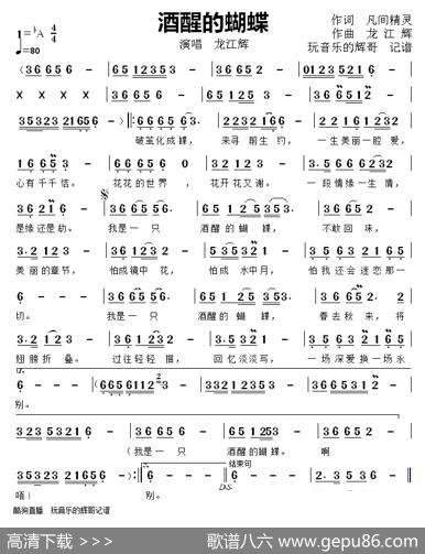 酒醒的蝴蝶（龙江辉） - 凡间精灵|龙江辉