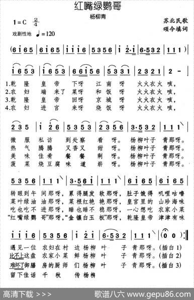 红嘴绿鹦哥（杨柳青） - 颂今