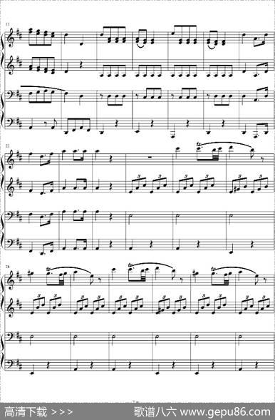 D大调四手联弹钢琴奏鸣曲第三乐章