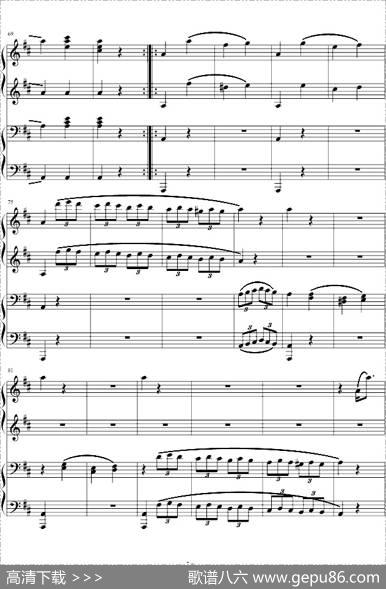 D大调四手联弹钢琴奏鸣曲第三乐章