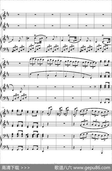 D大调四手联弹钢琴奏鸣曲第三乐章
