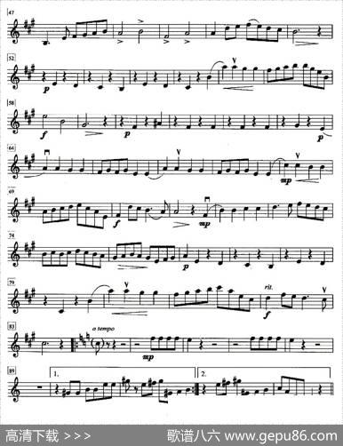 金婚曲（加布瑞尔马利作曲版、四重奏第二小提琴分谱）
