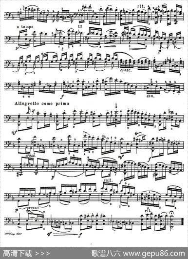 A.Piatti12CapriceOp.25（皮阿蒂12首大提琴随想曲)第四）