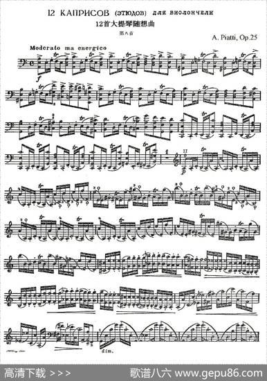 A.Piatti12CapriceOp.25（皮阿蒂12首大提琴随想曲)第八）