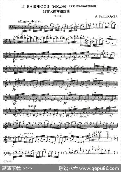 A.Piatti12CapriceOp.25（皮阿蒂12首大提琴随想曲)第十）