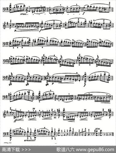 A.Piatti12CapriceOp.25（皮阿蒂12首大提琴随想曲)第十二）