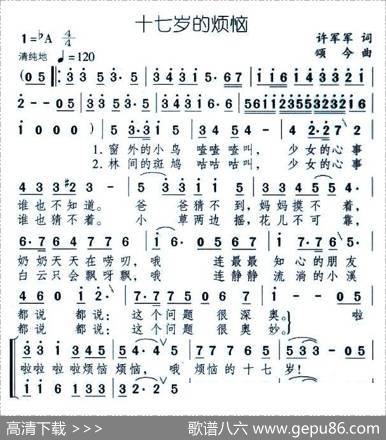 十七岁的烦恼 - 许军军|颂今
