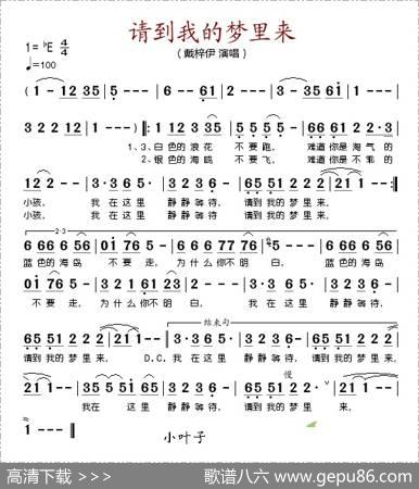 请到我的梦里来