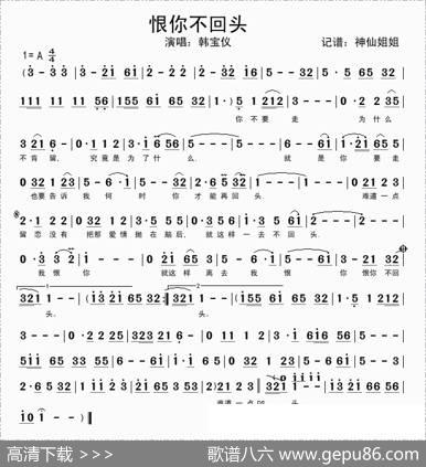 恨你不回头