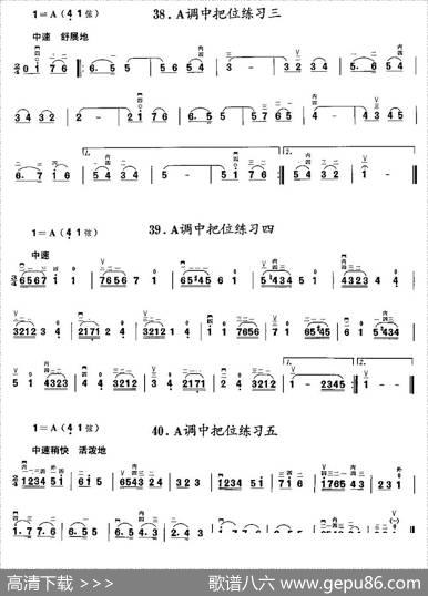 二胡微型练习曲：各调中把位练习