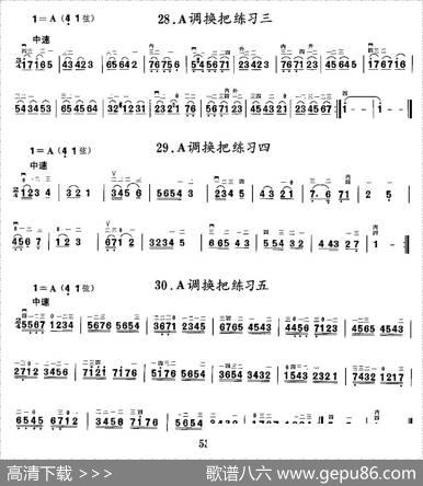 二胡微型练习曲：各调上、中把换把练习