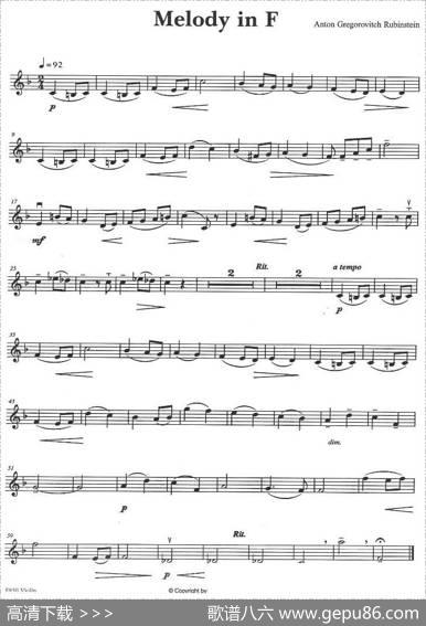 MelodyinF（F大调旋律）|鲁宾斯坦（A·G·Rubinstein）